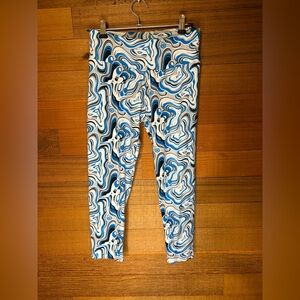 Sexy Basics Blue Swirl Print Leggings